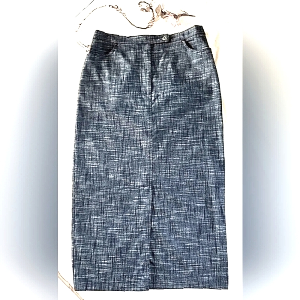 TONIA DEBELLIS Classic Dark Blue Maxi Skirt